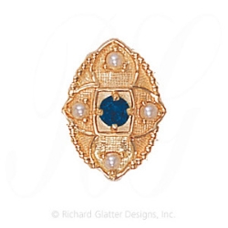 GS452 S/PL - 14 Karat Gold Slide with Sapphire center and Pearl accents 